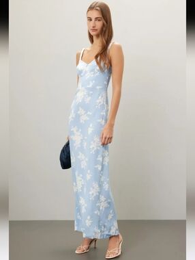 Reformation Blue Slip Dress Size 10